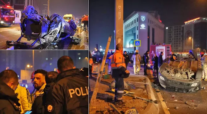 E5 savaş alanına döndü! İstanbul’da feci kaza: 1’i ağır 4 yaralı