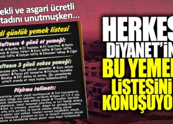 Halk Diyanet’in bu yemek listesini konuşuyor..