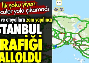 Köprü ve otoyollara zam yapılınca İstanbul trafiği halloldu. Köprü ve otoyollara zam yapılınca İstanbul trafiği halloldu.