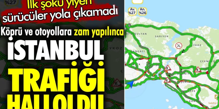 Köprü ve otoyollara zam yapılınca İstanbul trafiği halloldu.