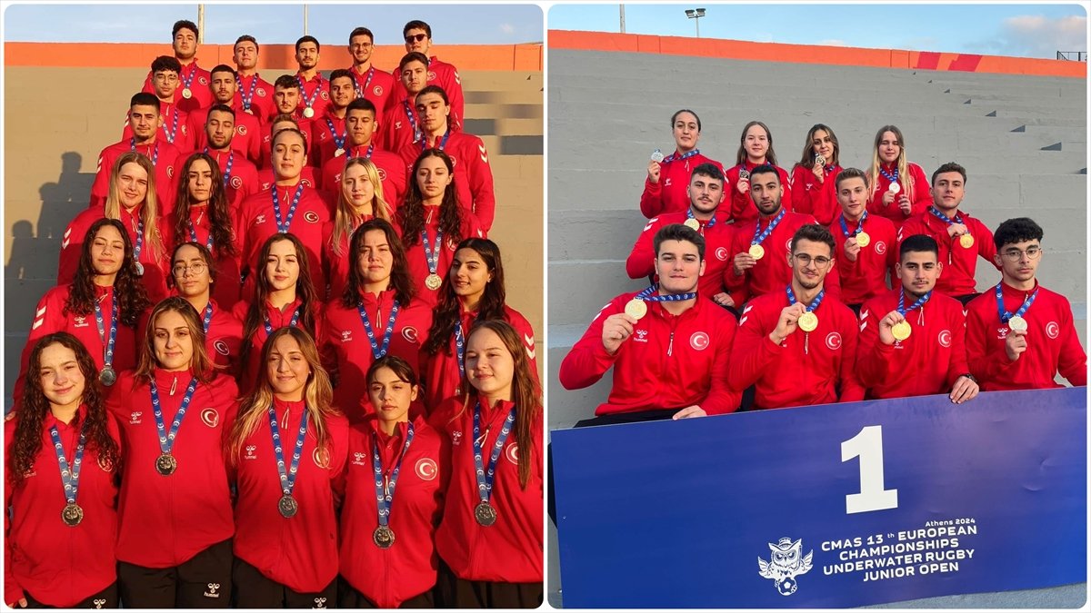 Sualtı ragbiciler, Avrupa’dan biri altın 2 madalyayla döndü
