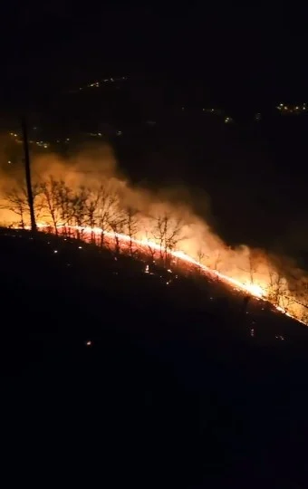Trabzon’da korkutan yangın.