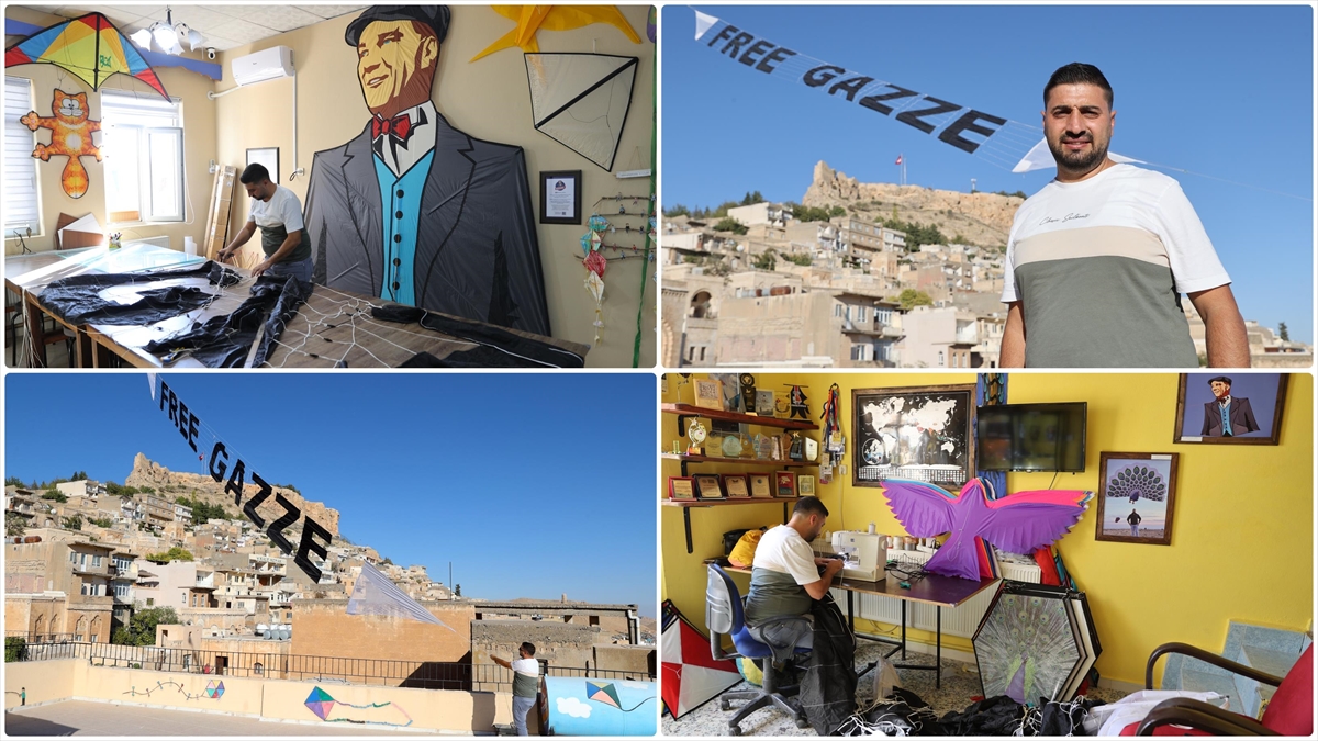 Mardin semalarında “Free Gazze” yazılı uçurtma süzüldü Mardin semalarında “Free Gazze” yazılı uçurtma süzüldü