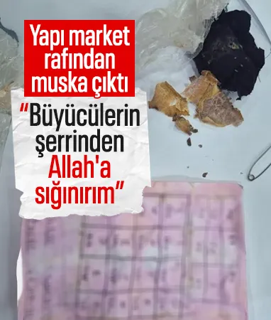 Bolu’da yapı market rafının arasından muska çıktı
