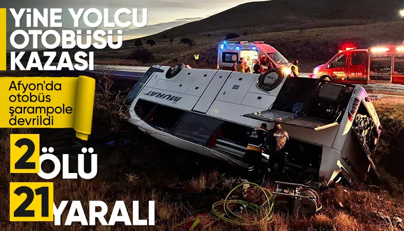 Afyonkarahisar’da yolcu otobüsü kaza yaptı Afyonkarahisar’da yolcu otobüsü kaza yaptı