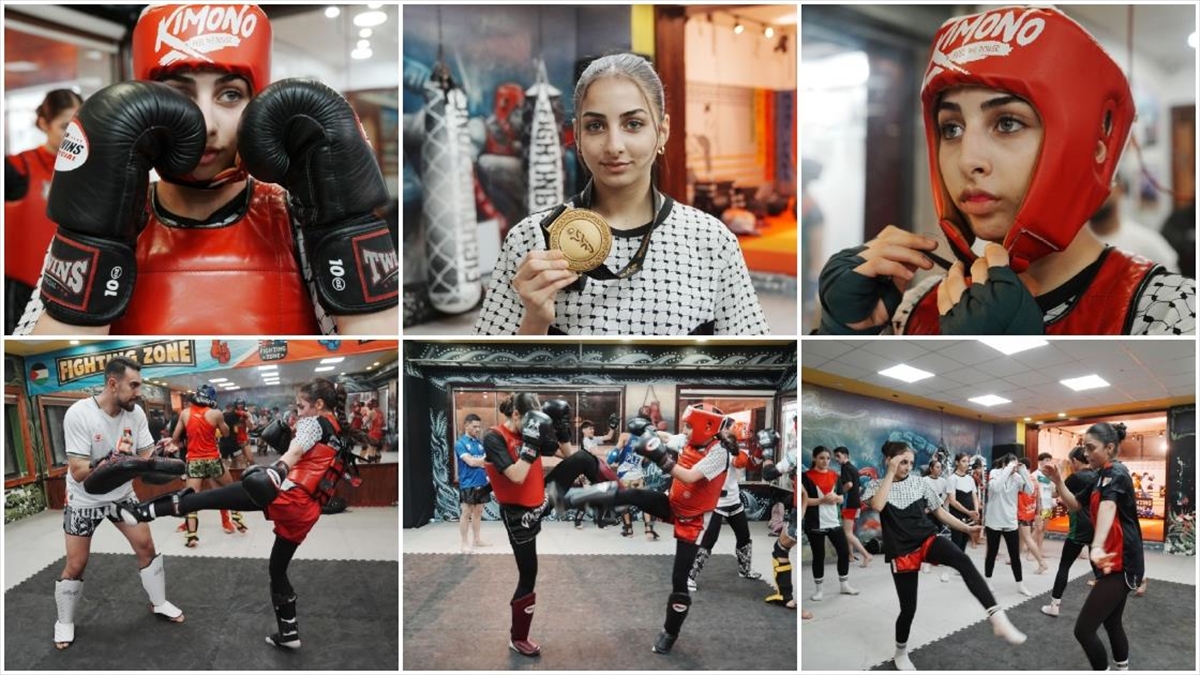Filistinli Muaythai sporcusu genç kız, kazandığı altın madalyayı Gazze’ye armağan etti Filistinli Muaythai sporcusu genç kız, kazandığı altın madalyayı Gazze’ye armağan etti