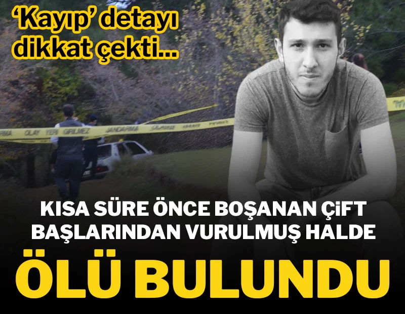 Kısa süre önce boşanan çift otomobilde başlarından vurulmuş halde ölü bulundu Kısa süre önce boşanan çift otomobilde başlarından vurulmuş halde ölü bulundu