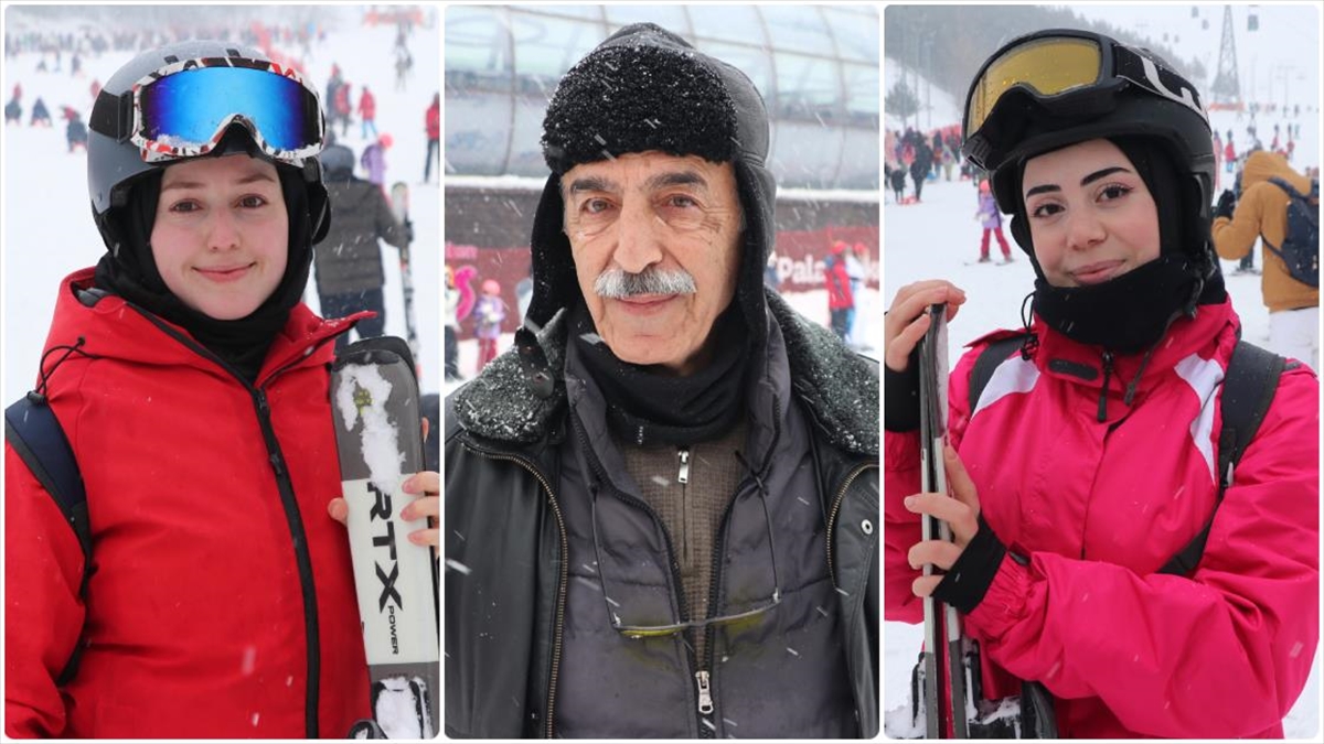 Palandöken Kayak Merkezi’nde hafta sonu yoğunluğu yaşanıyor