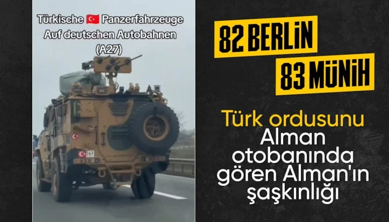 Türk askeri ve zırhlı araçları Almanya otobanında…