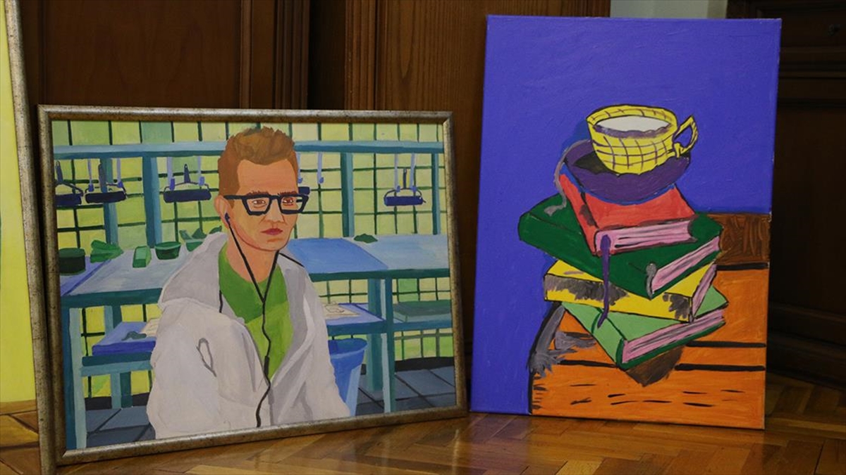 Otizmli genç sanatçı Alp Eren Candan hayallerini tuvale taşıyor Otizmli genç sanatçı Alp Eren Candan hayallerini tuvale taşıyor