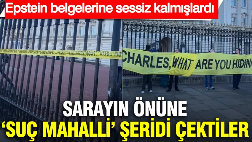 Sarayın önüne ‘Suç mahalli’ şeridi çektiler
