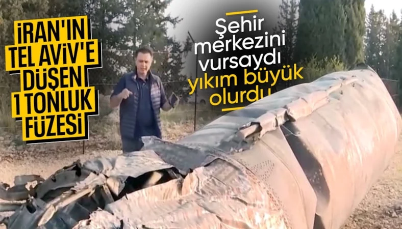 İran’dan Tel Aviv’e atılan devasa füzenin enkazı görüntülendi…