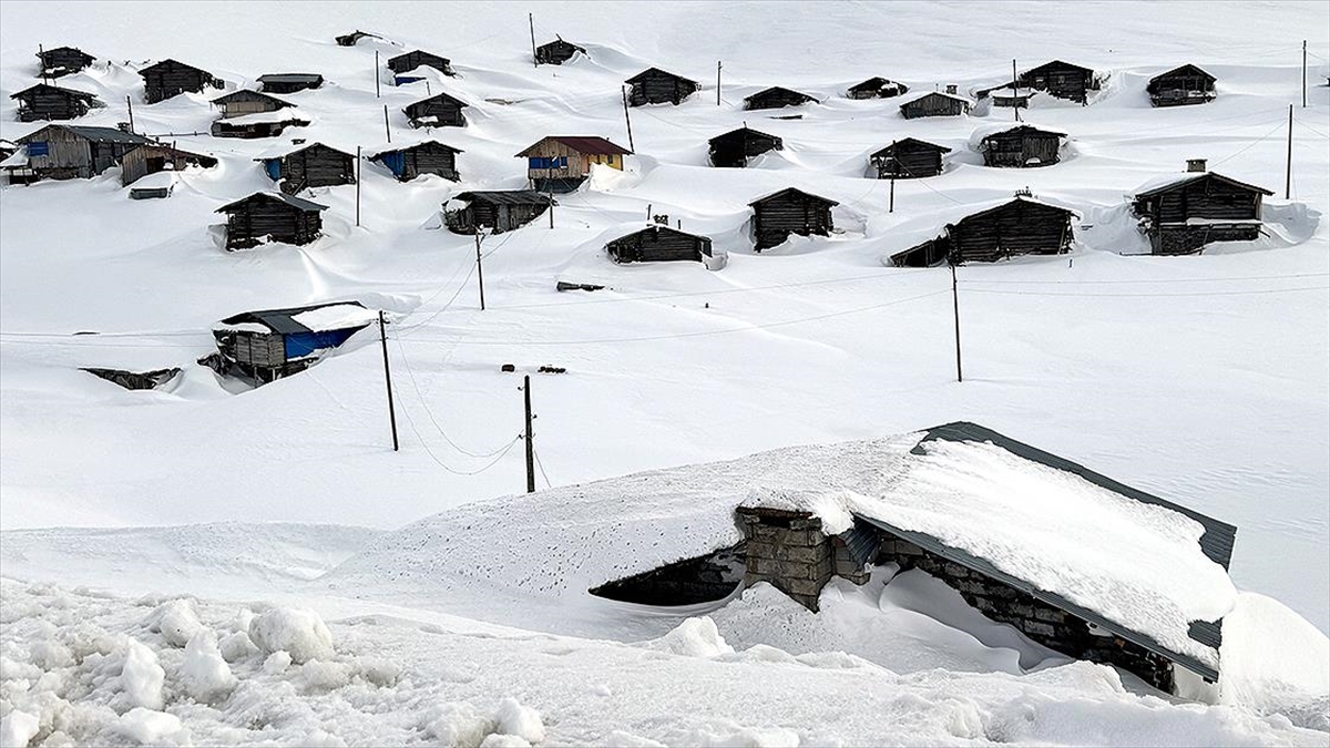 Ardahan ile Artvin arasındaki yaylalar karla beyaza büründü