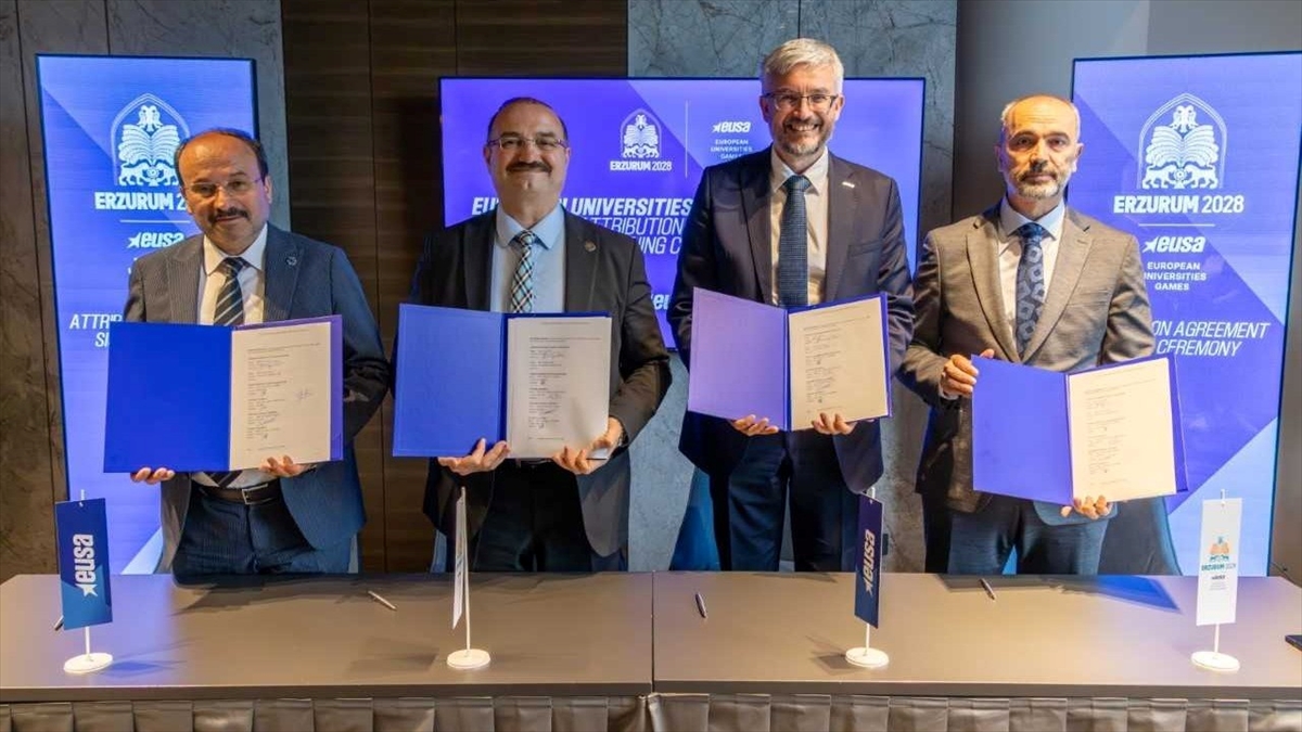 Erzurum’da düzenlenecek 2028 Avrupa Üniversite Kış Oyunları için resmi imzalar atıldı