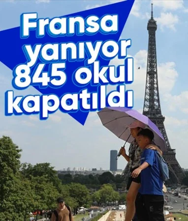 Fransa’da aşırı sıcak hava nedeniyle bugün 845 okul kapalı olacak… Fransa’da aşırı sıcak hava nedeniyle bugün 845 okul kapalı olacak…