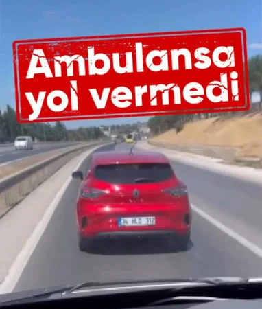 Silivri’de ambulansa yol vermedi: O anlar kamerada…