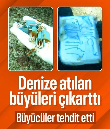 Antalya’da denize atılan büyüleri çıkartınca büyücüler tehdit etti…
