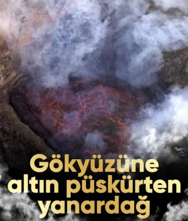 Antarktika’daki Erebus Yanardağı gökyüzüne altın püskürtüyor…