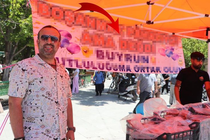 Gurbetçi boşanmasını lokma dağıtarak kutladı…