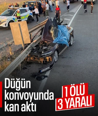 Kayseri’de düğün konvoyunda acı kaza: 1 ölü…