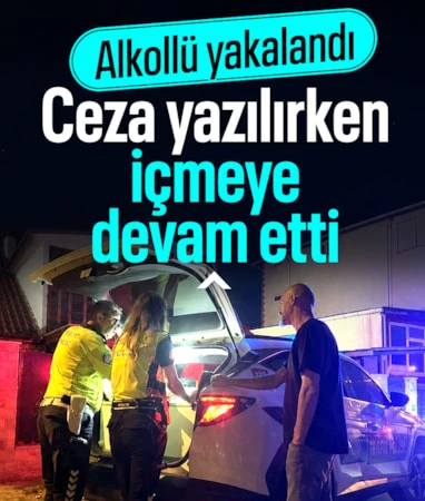 Tekirdağ’da alkollü yakalanan aday sürücü, ceza yazılırken de içki içti…
