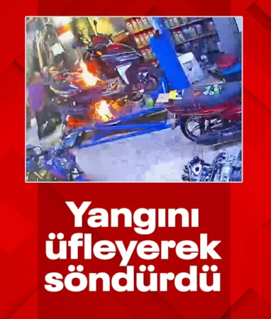 Manisa’da motosiklet tamirhanesinde şaşırtan anlar… Manisa’da motosiklet tamirhanesinde şaşırtan anlar…