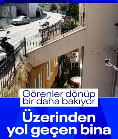 İstanbul’da üstünden yol geçen bina…