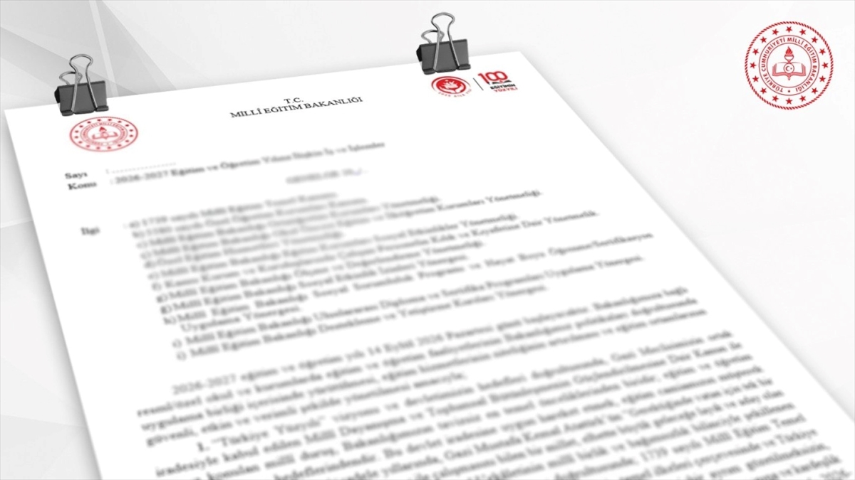 MEB’den “2026-2027 eğitim ve öğretim yılına ilişkin” genelge MEB’den “2026-2027 eğitim ve öğretim yılına ilişkin” genelge