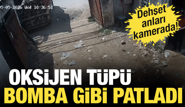 Hindistan’da dehşet anları: Kamyondan düşen oksijen tüpü bomba gibi patladı… Hindistan’da dehşet anları: Kamyondan düşen oksijen tüpü bomba gibi patladı…
