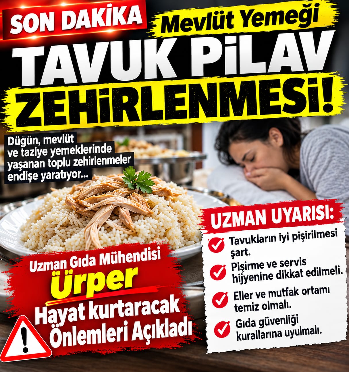 Mutluluk Kabusa Dönüşmesin! Toplu Yemeklerde Hayat Kurtaracak Tavuk-Pilav Önlemleri… Mutluluk Kabusa Dönüşmesin! Toplu Yemeklerde Hayat Kurtaracak Tavuk-Pilav Önlemleri…