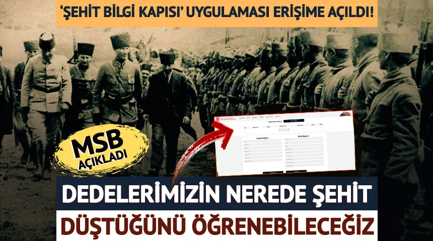 Şehit Bilgi Kapısı’ uygulaması erişime açıldı… Şehit Bilgi Kapısı’ uygulaması erişime açıldı…