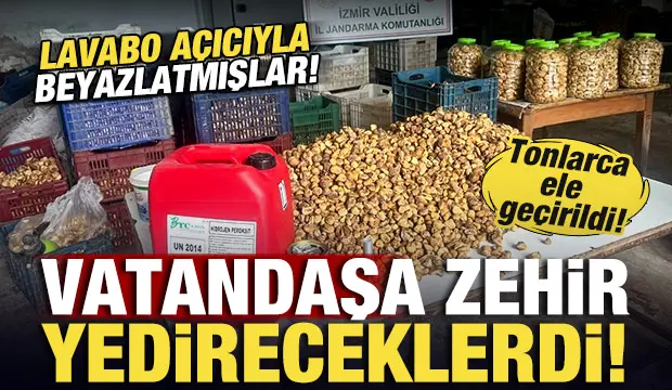 Lavabo açıcıyla beyazlatılmış tonlarca incir ele geçirildi… Lavabo açıcıyla beyazlatılmış tonlarca incir ele geçirildi…